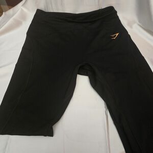 Gymshark Woman Black Leggings with Orange Logo